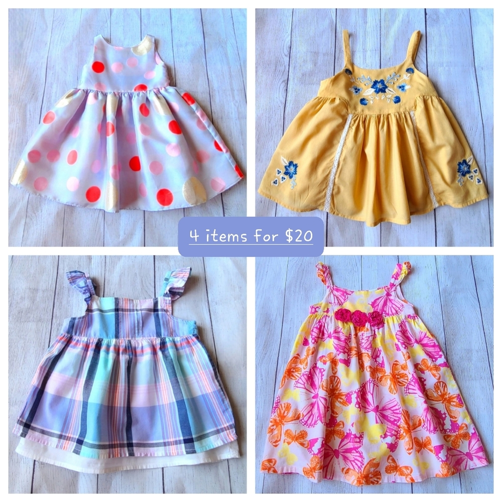 4 Girls' Dresses and Tunics - 4T